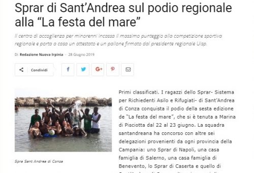 Sprar di Sant’Andrea sul podio regionale alla “La festa del mare”