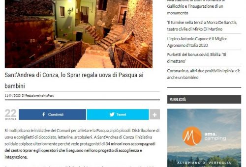 Sant’Andrea di Conza, lo Sprar regala uova di Pasqua ai bambini