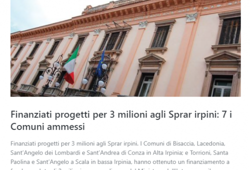 Pon Legalità 2018: Finanziati progetti per 3 milioni agli Sprar irpini